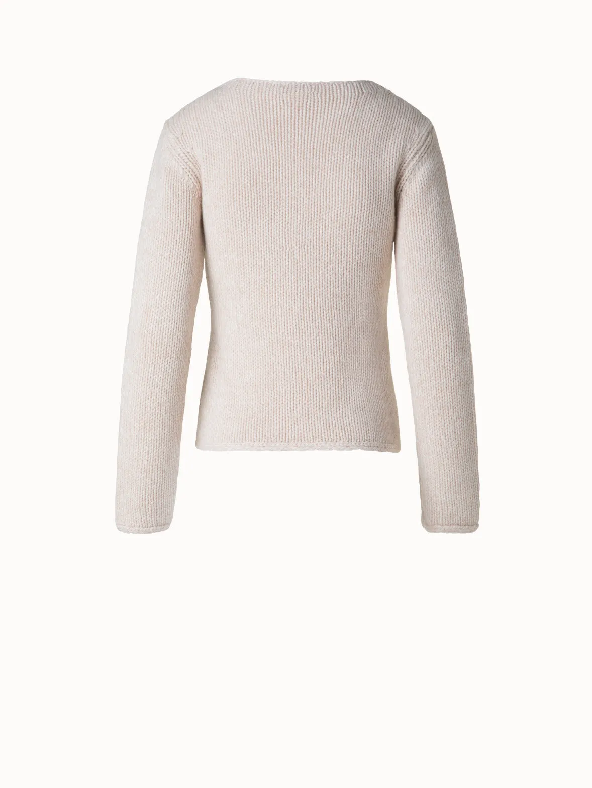 Mouliné Cashmere Wool Round Neck Sweater Akris