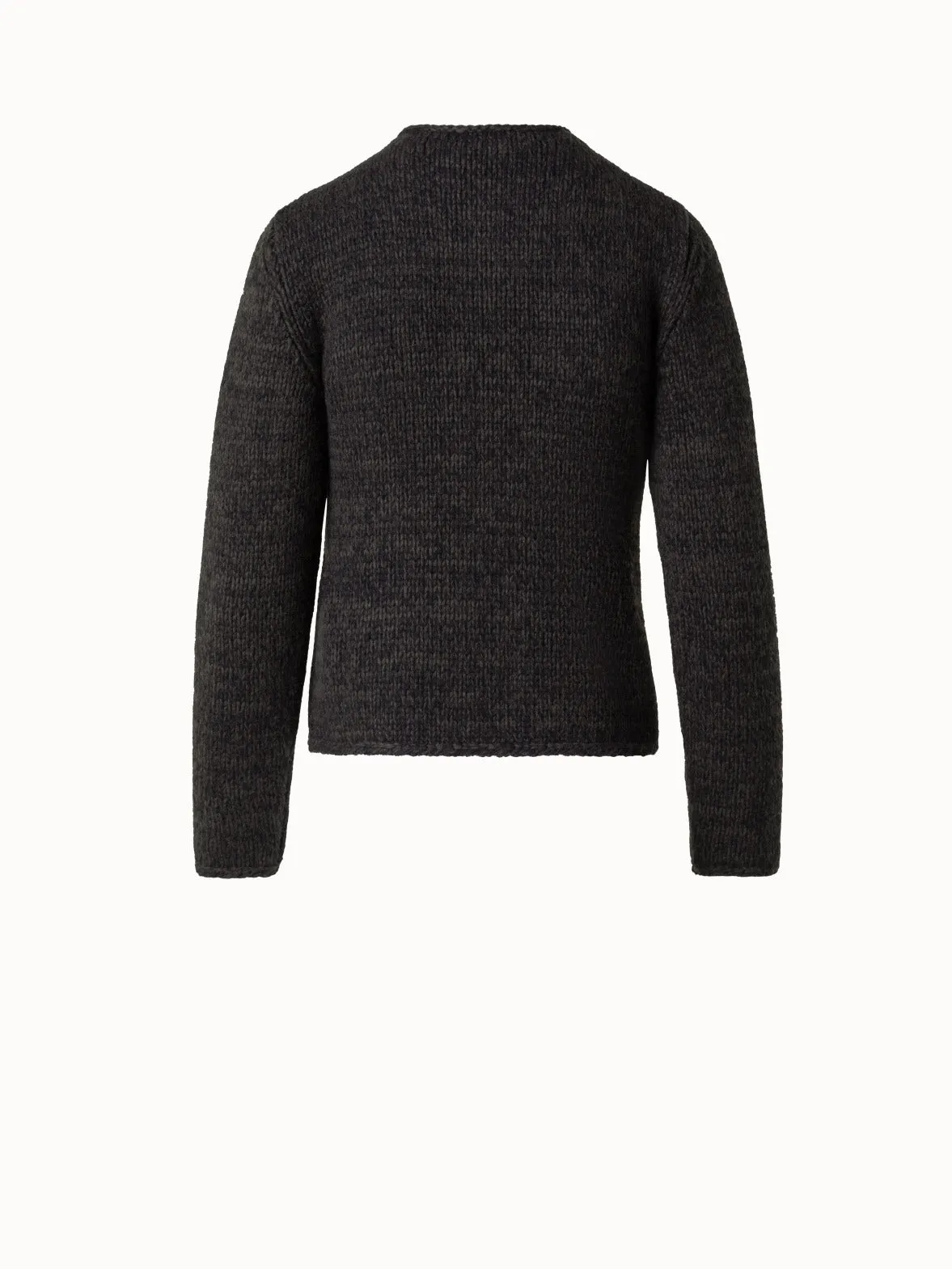 Mouliné Cashmere Wool Round Neck Sweater Akris