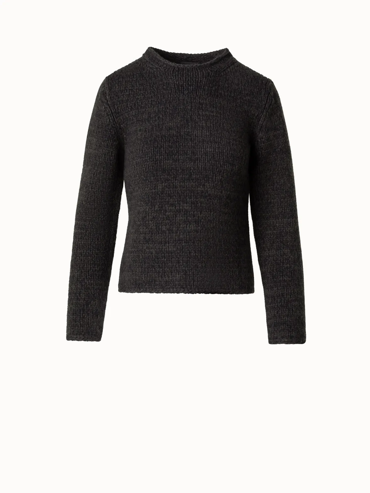 Mouliné Cashmere Wool Round Neck Sweater Akris