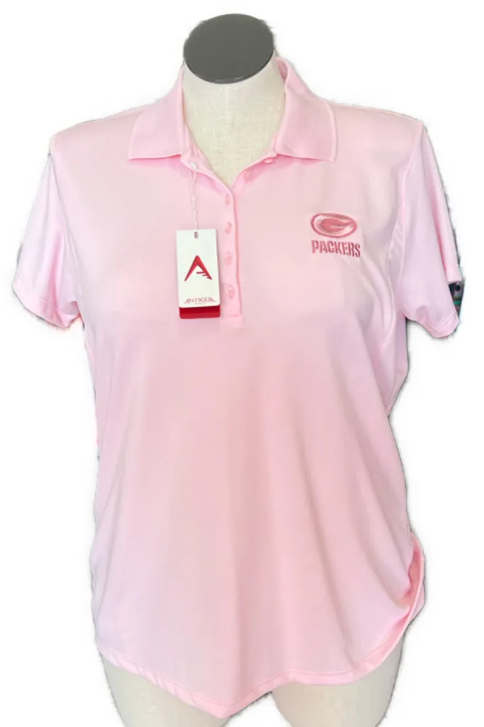 New Antigua NFL Packers Polo in Pink Size XL MSP $59