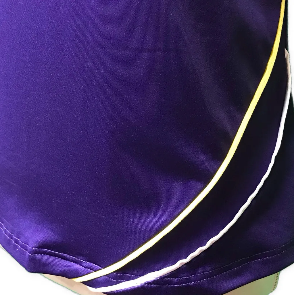 NEW GGBlue Dark Purple Sleeveless 1/2 Zip Polo w/Yellow Accent Size S MSP$75