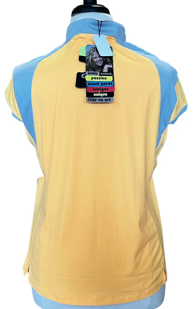 New Jamie Sadock Ziggy Golf Top - Orange/Gray Size XL MSP$89