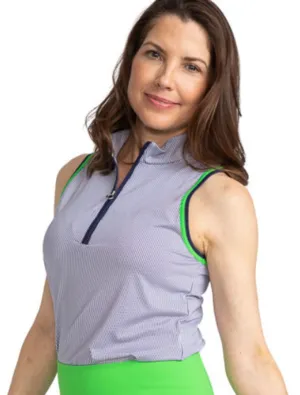 New Kinona Sport Love the Sun Sleeveless Golf Top - Workin it Stripe MSP$114
