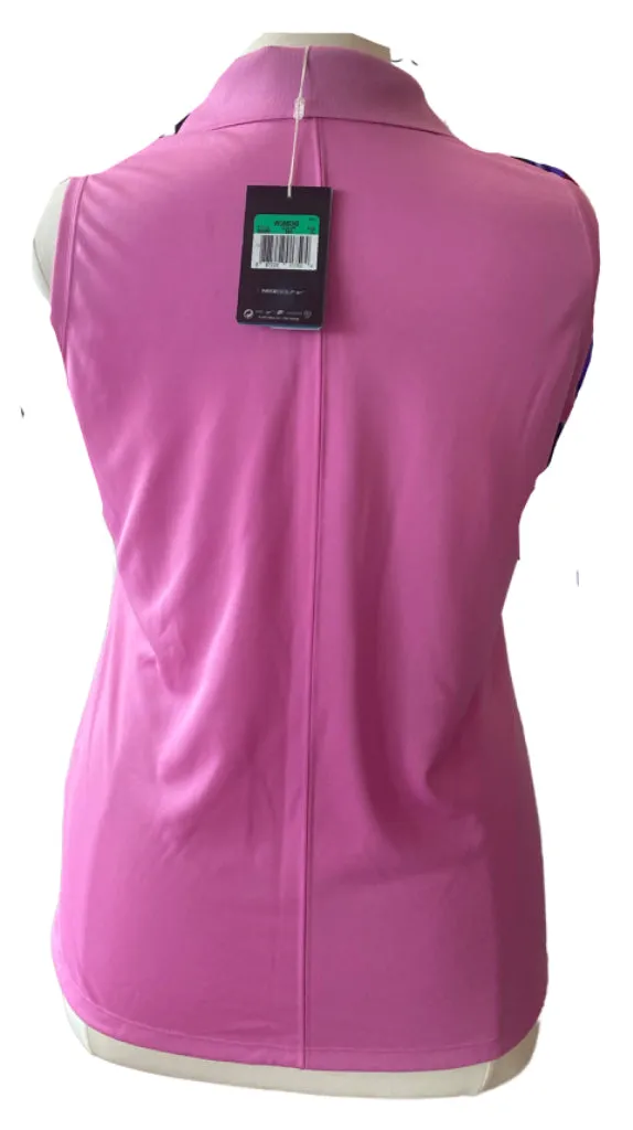New Nike Tour Performance Violet Sleeveless Polo w/ Logo Size XL. MSP$55