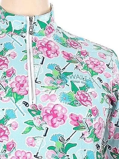New San Soleil Women's Floral& Golf Club Print Pullover w/ Wailea Logo Size XL MSp$108
