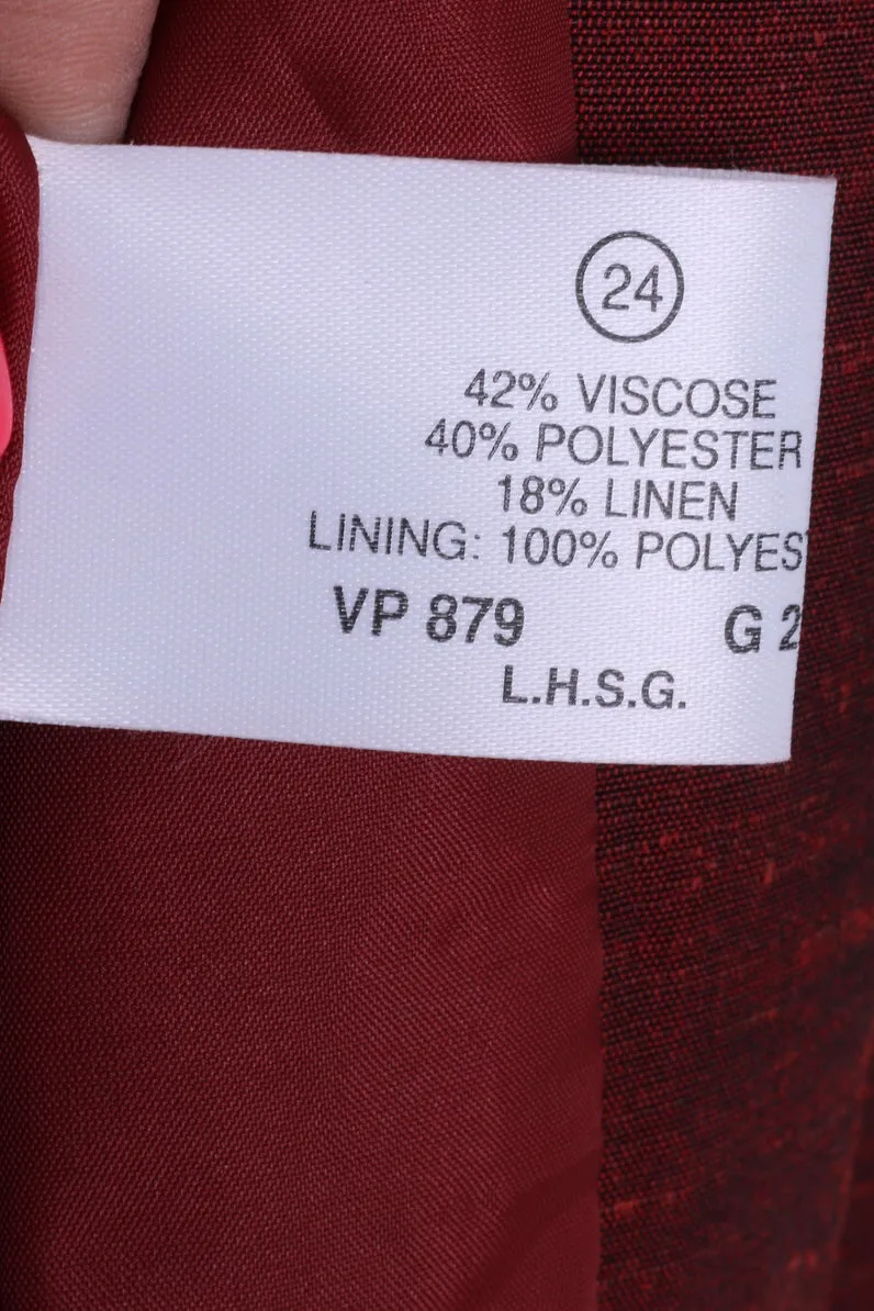 New STYLE Unlimited Womens 24 XXL Jacket Red ViscoseVintage Blazer