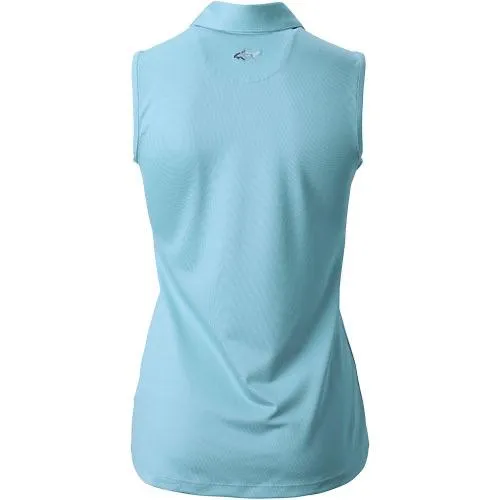 New Women's Greg Norman Sleeveless Freedom Polo - Light Blue MSP$45
