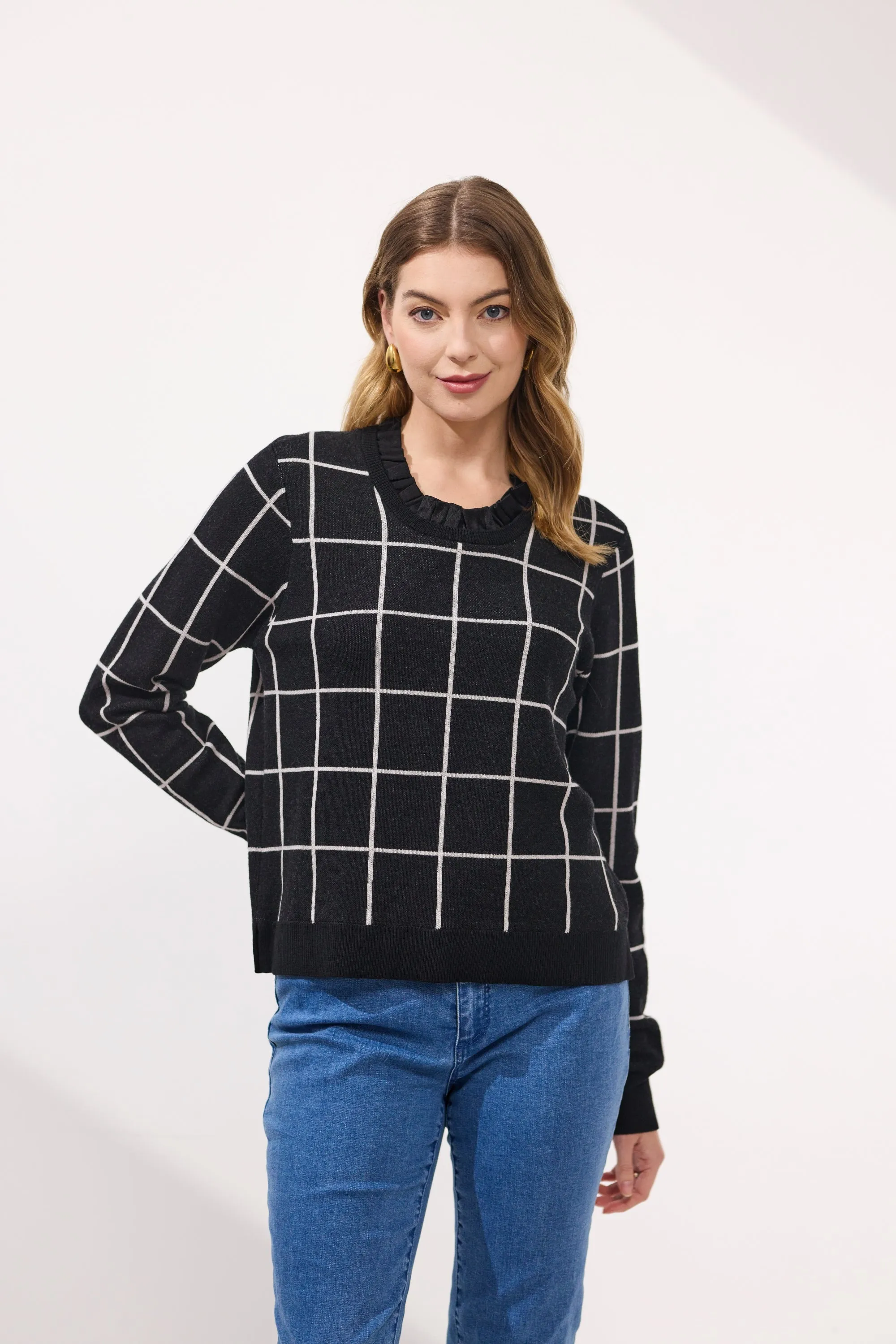 Newport - Standford Check Spliced Jumper - NP29010 - Black