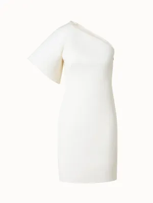 One-Shoulder Wool Double-Face Cocktail Dress 