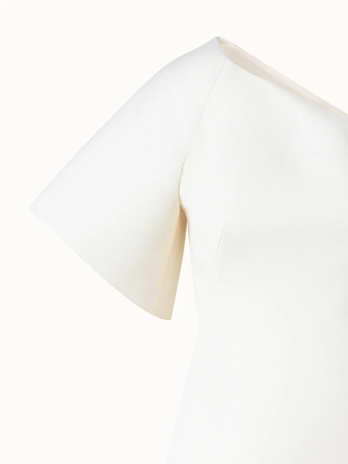 One-Shoulder Wool Double-Face Cocktail Dress 