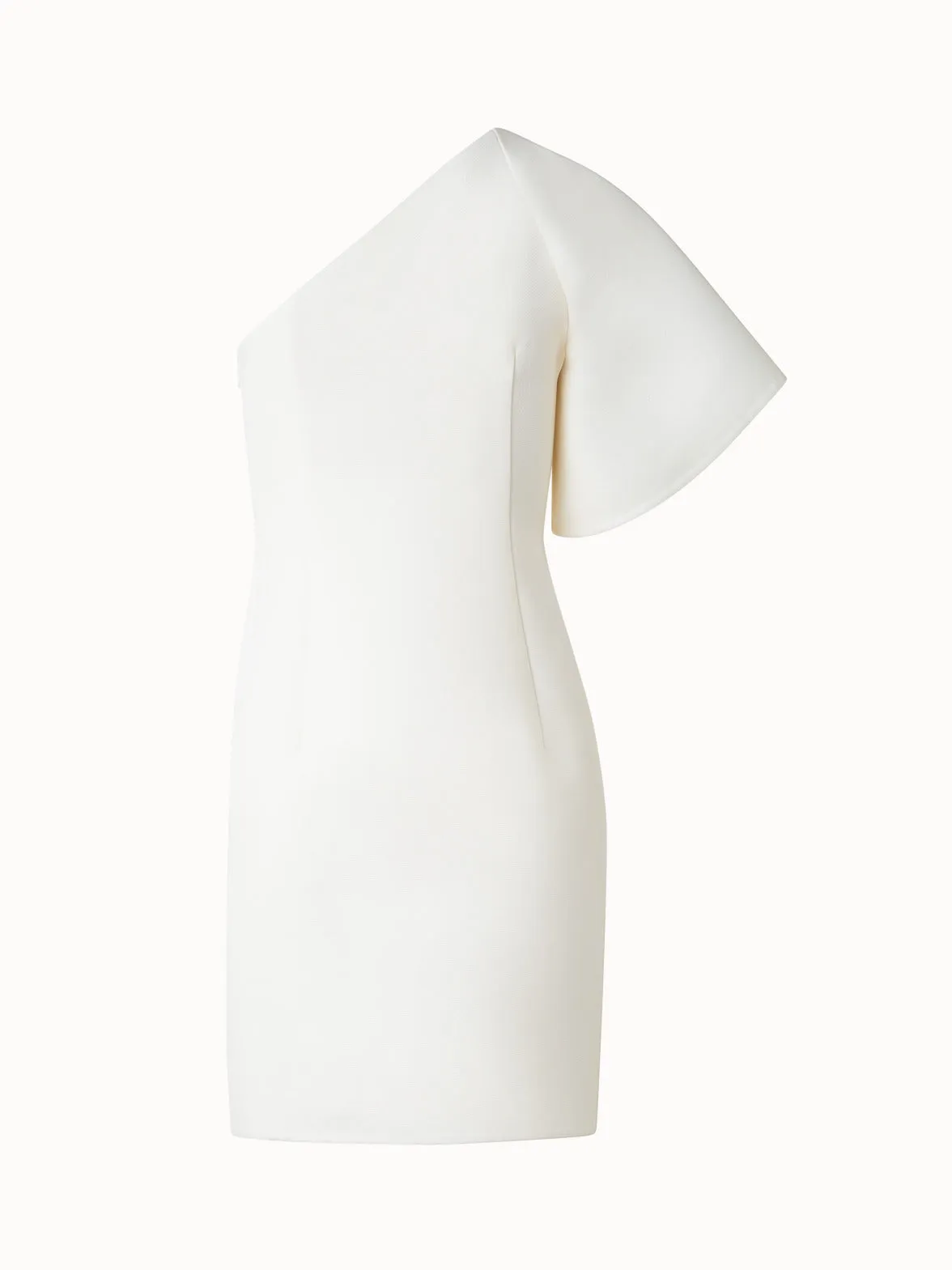 One-Shoulder Wool Double-Face Cocktail Dress 