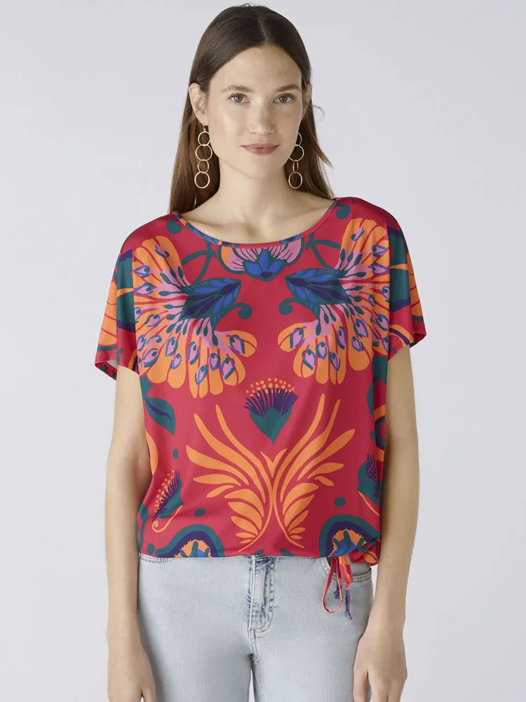 Oui Blouse Pink & Orange
