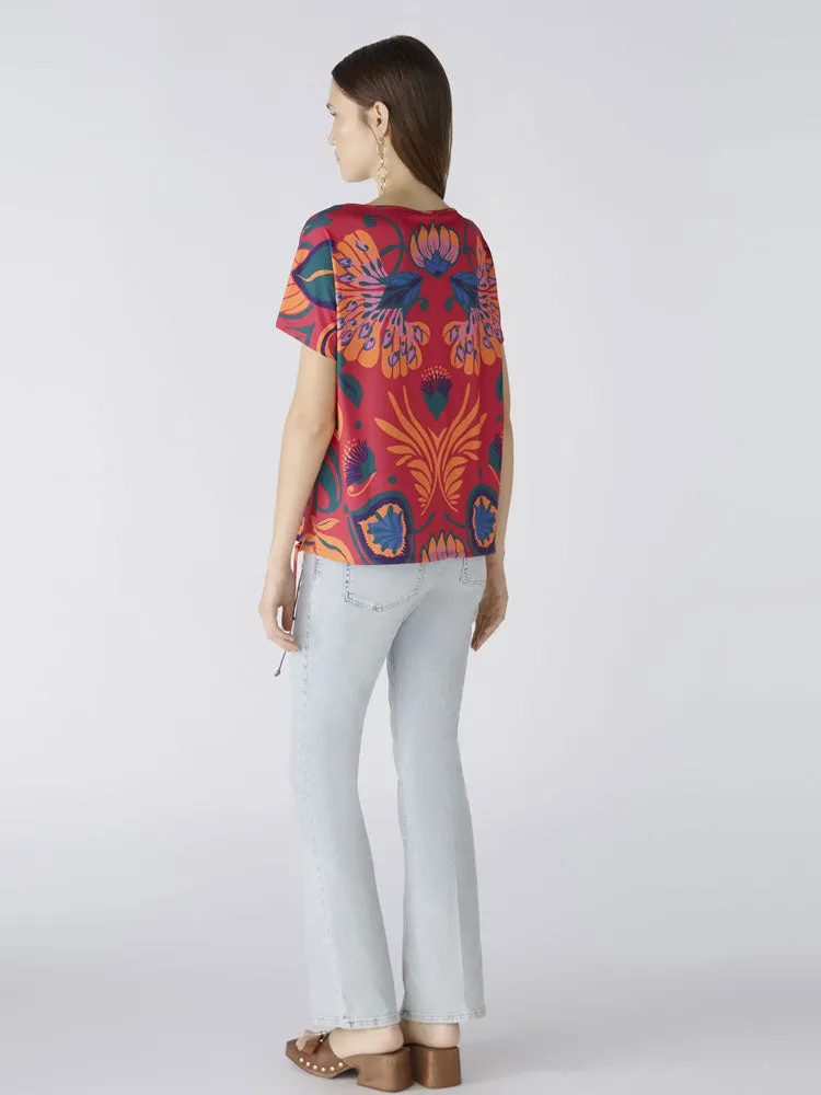 Oui Blouse Pink & Orange