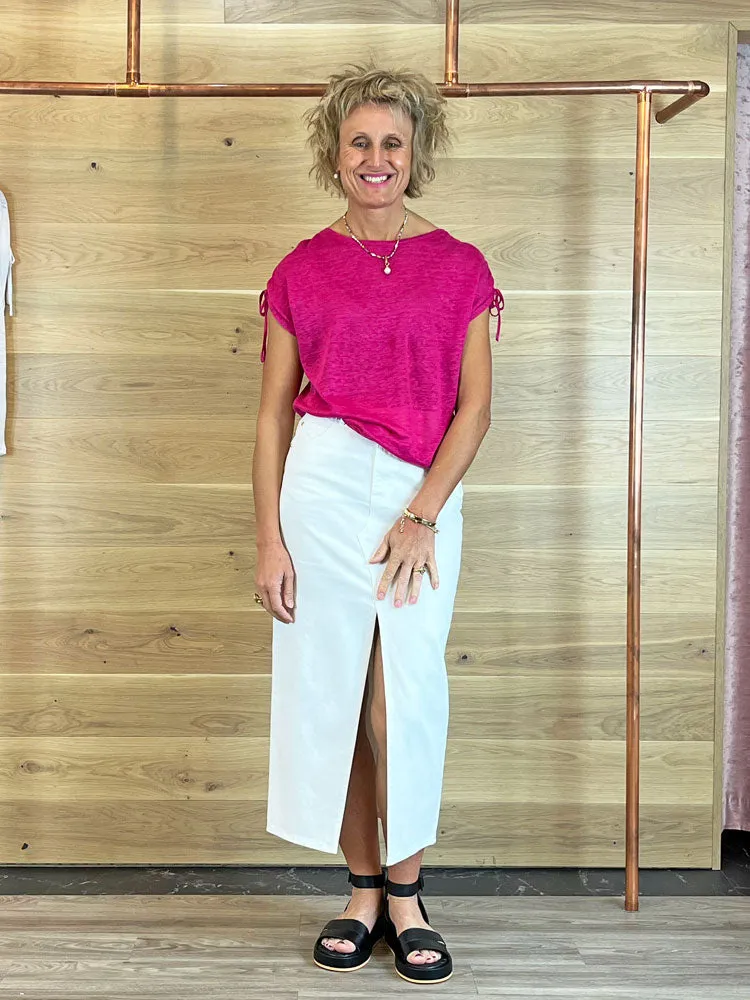 Oui Linen T-Shirt Pink