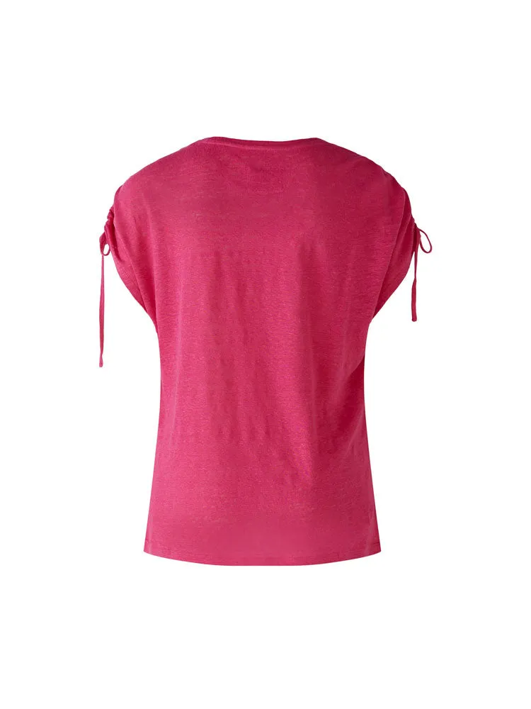 Oui Linen T-Shirt Pink