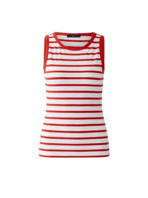 Oui Striped Vest Top Red & White