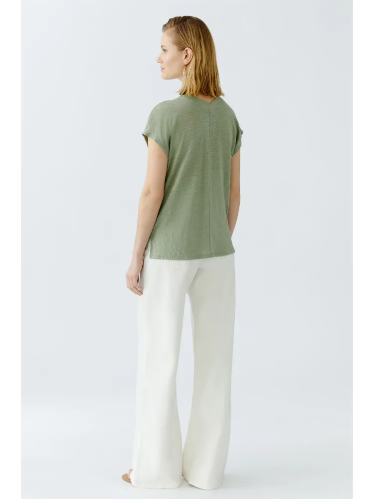 Oui V-Neck T-Shirt Sage