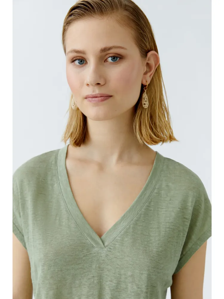 Oui V-Neck T-Shirt Sage