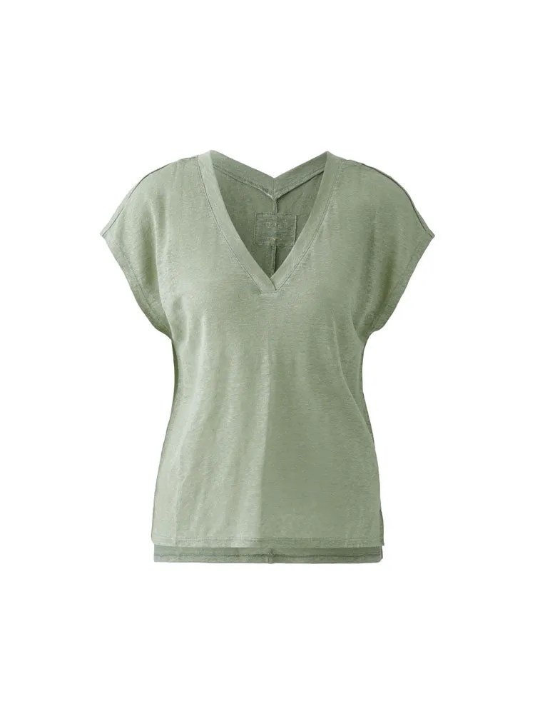 Oui V-Neck T-Shirt Sage