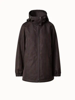 Oversize Silk Parka with Vichy Check Akris