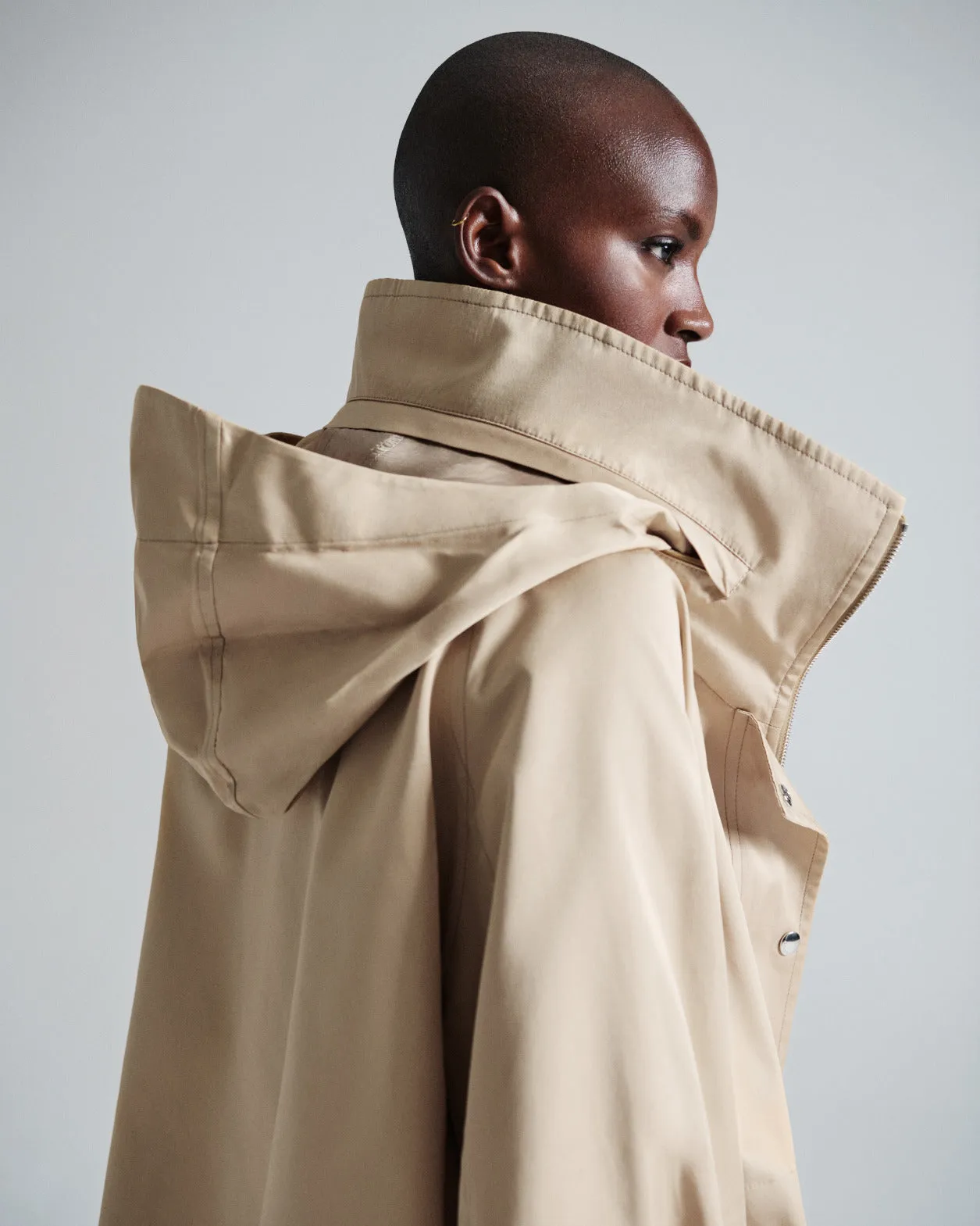 Oversized Water-Resistant Silk Parka Akris
