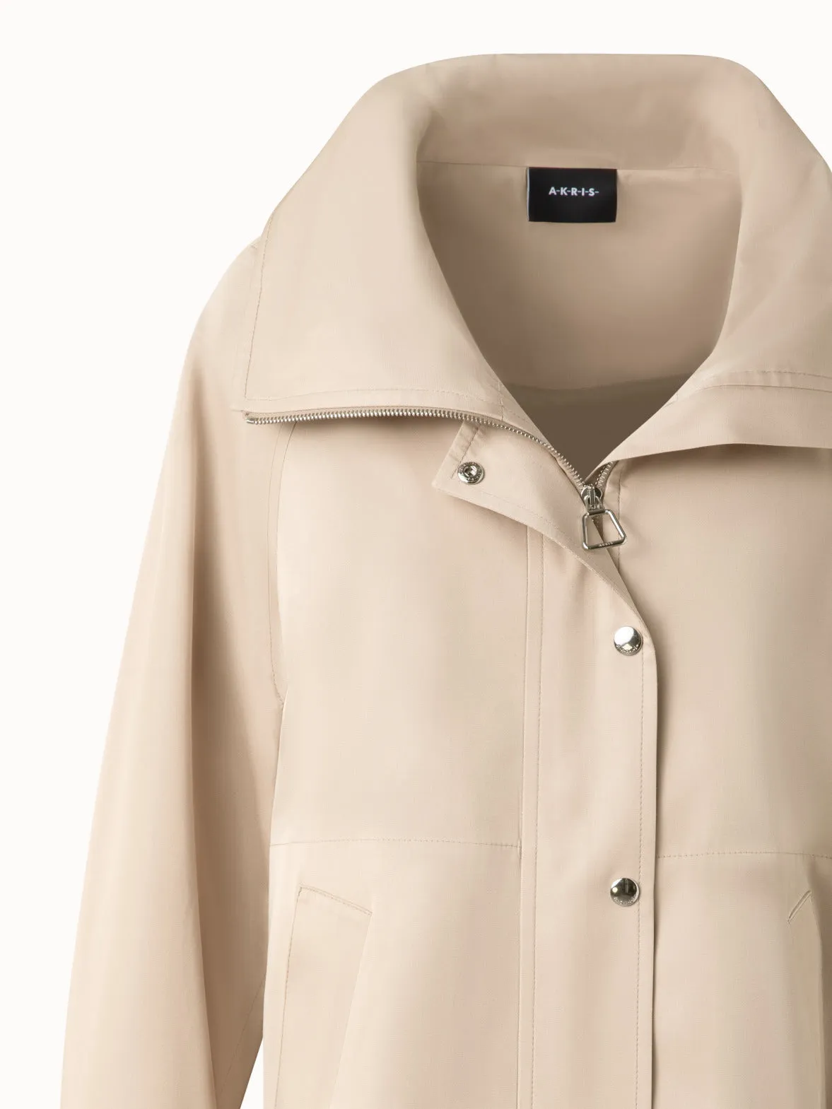 Oversized Water-Resistant Silk Parka Akris