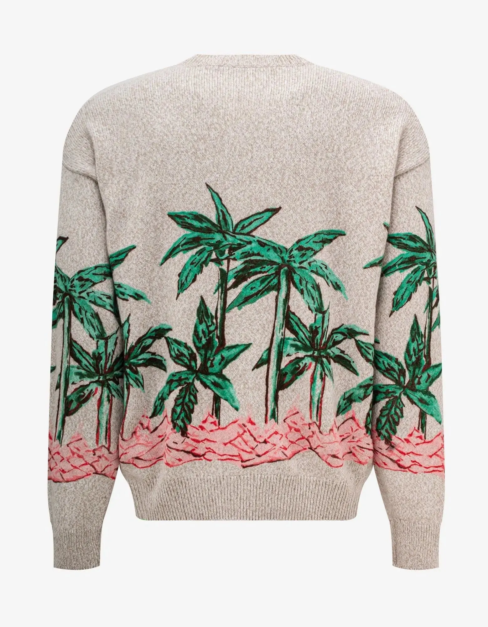Palm Angels Cream Palms Row Printed Sweater