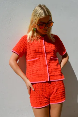 Petite Mendigote Mino Strawberry Knit Shirt