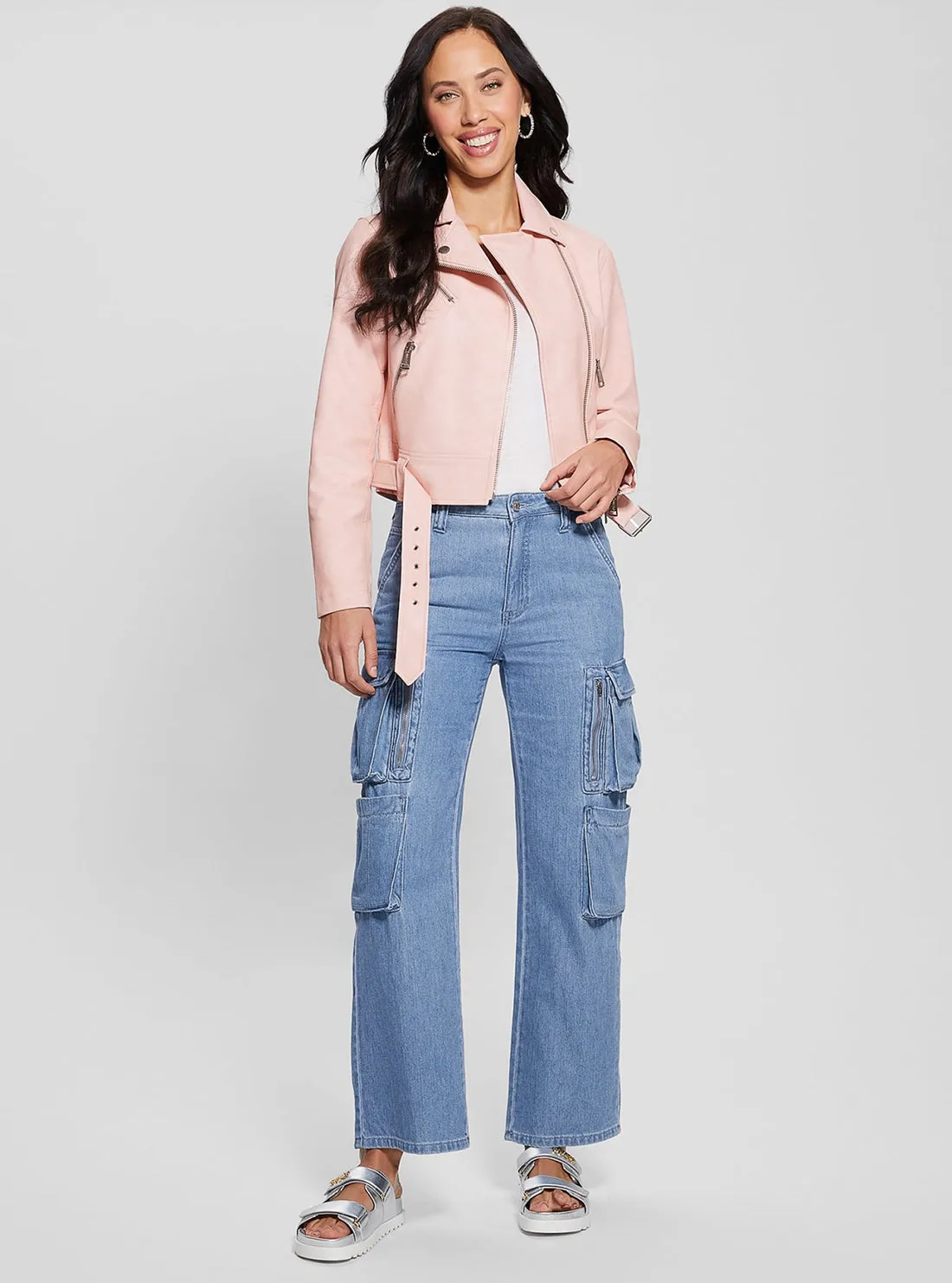 Pink Patty Biker Jacket Guess