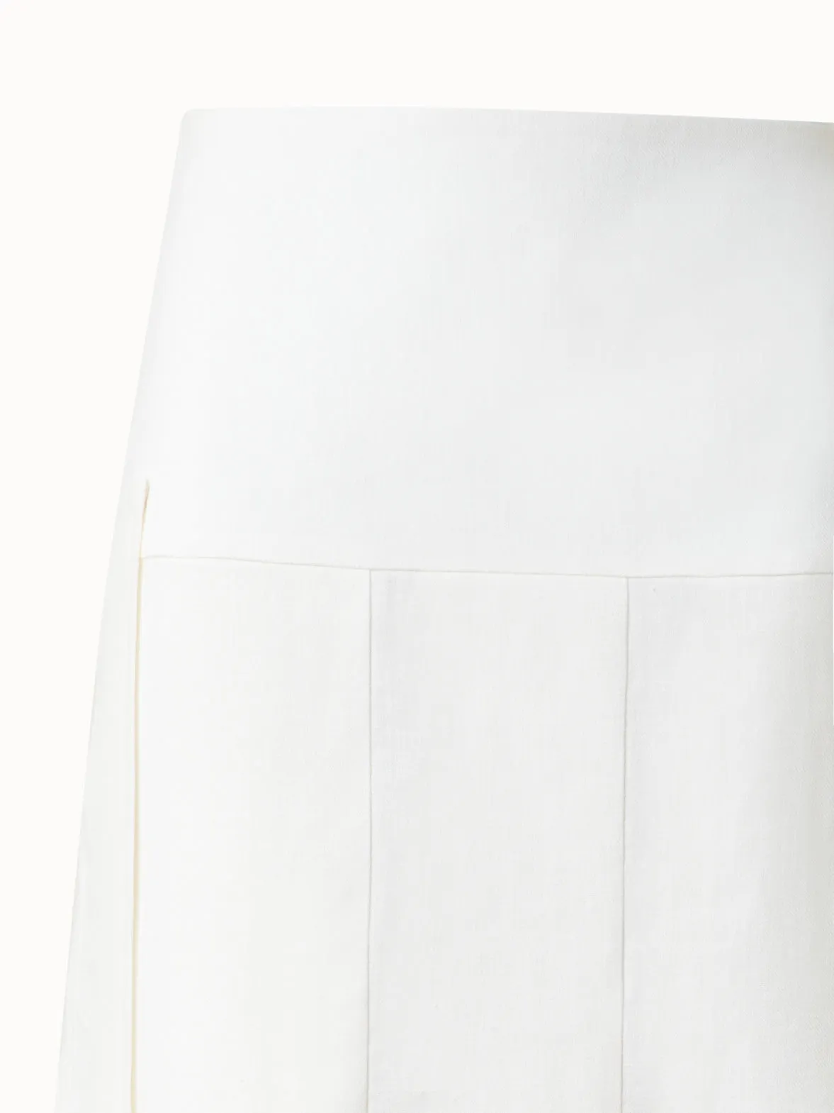 Pleated Midi Skirt in Linen Wool Blend Akris