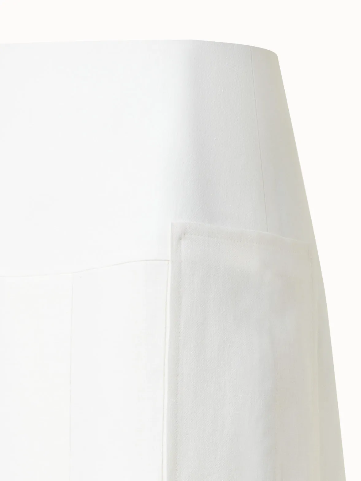 Pleated Midi Skirt in Linen Wool Blend Akris