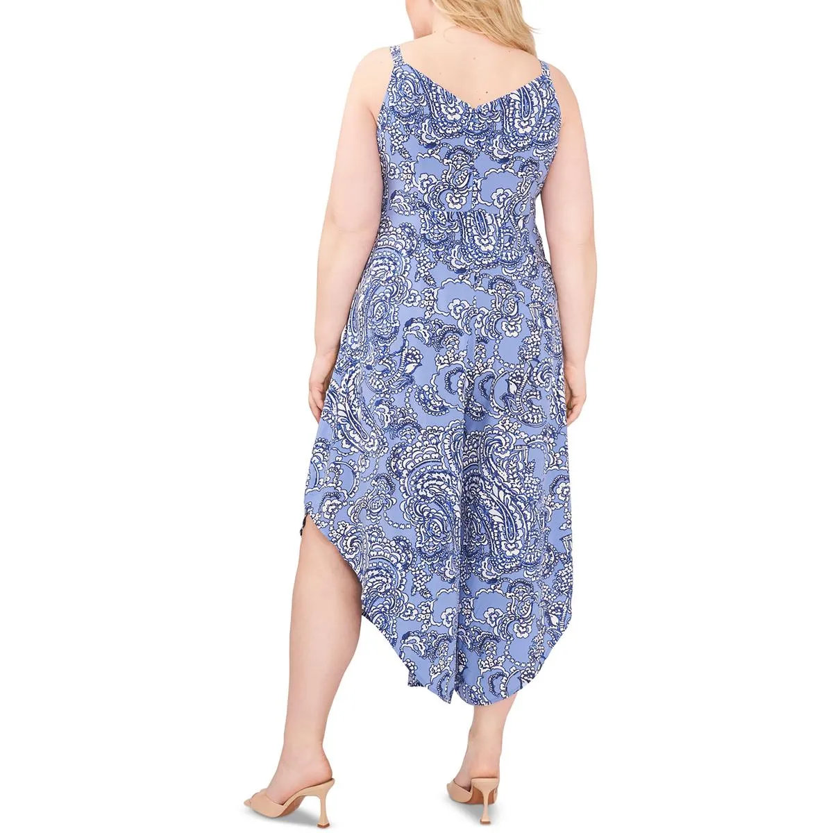 Plus Womens Printed Ruffled Jumpsuit
