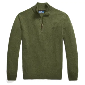 Polo Ralph Lauren Wool Half Zip Pullover Classic Olive Heather