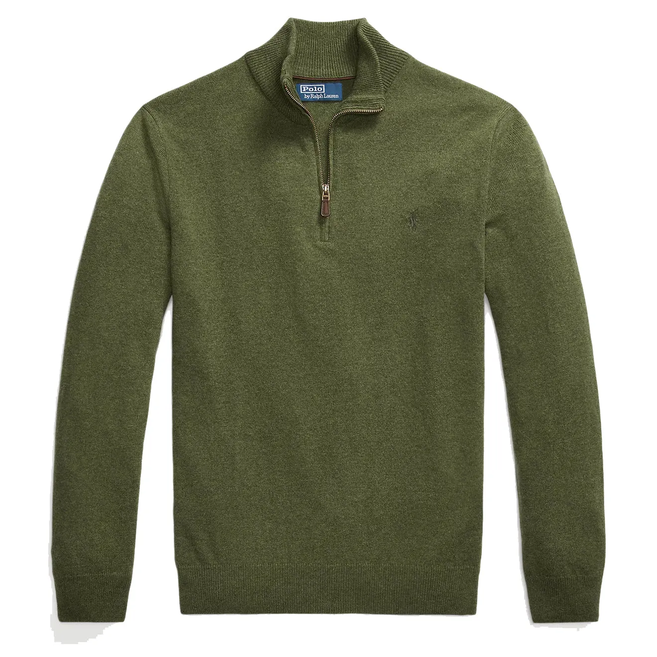 Polo Ralph Lauren Wool Half Zip Pullover Classic Olive Heather