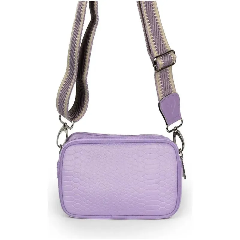 preneLOVE Dual Zip Belt/Crossbody Bag - Lavender Embossed