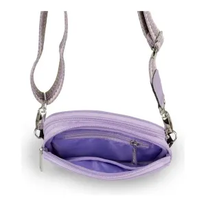 preneLOVE Dual Zip Belt/Crossbody Bag - Lavender Embossed
