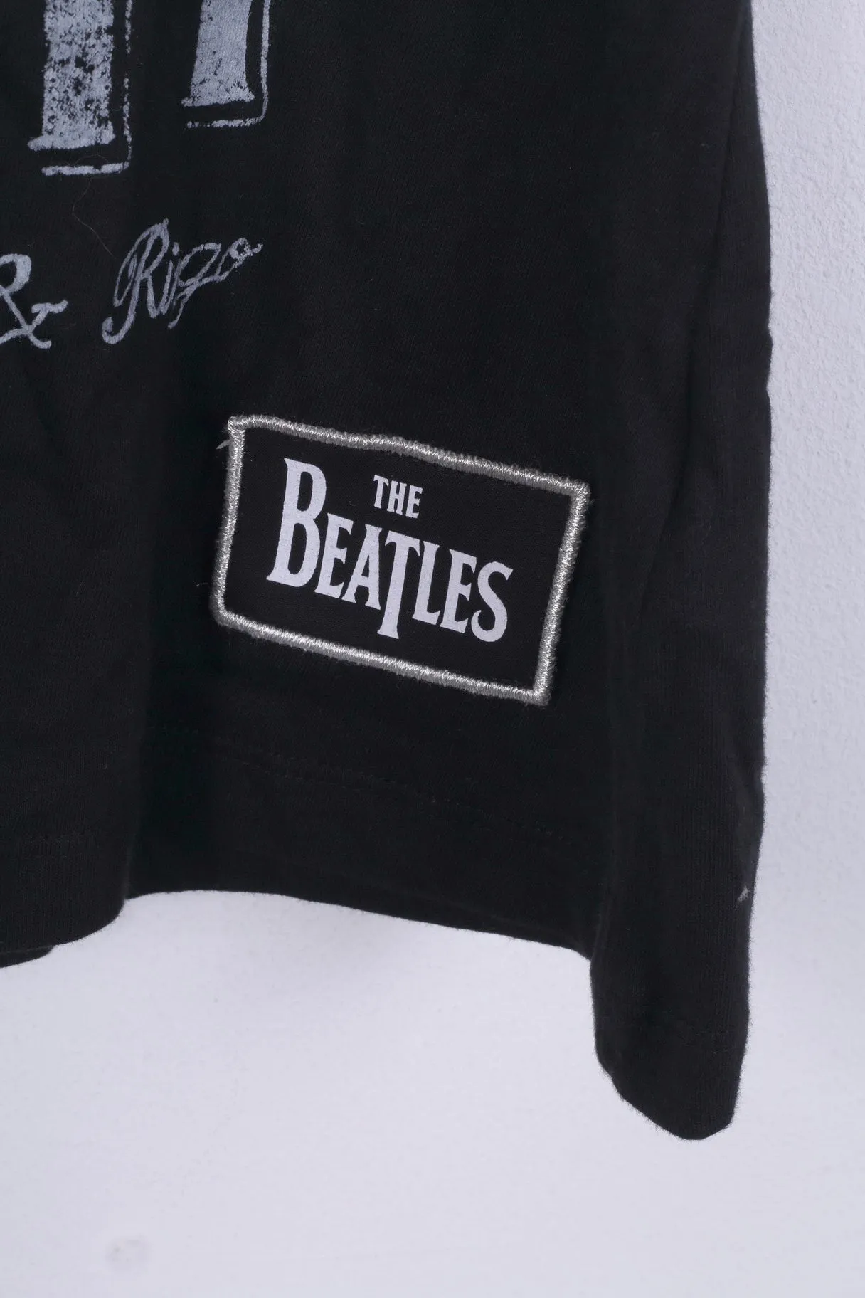 Primark The Beatles Womens 10/12 M Shirt Tank Top Graphic Cotton Black A Hard Days Night