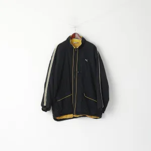 Puma Men XXL Jacket Black Nylon Waterproof Padded Full Zipper Casual Top