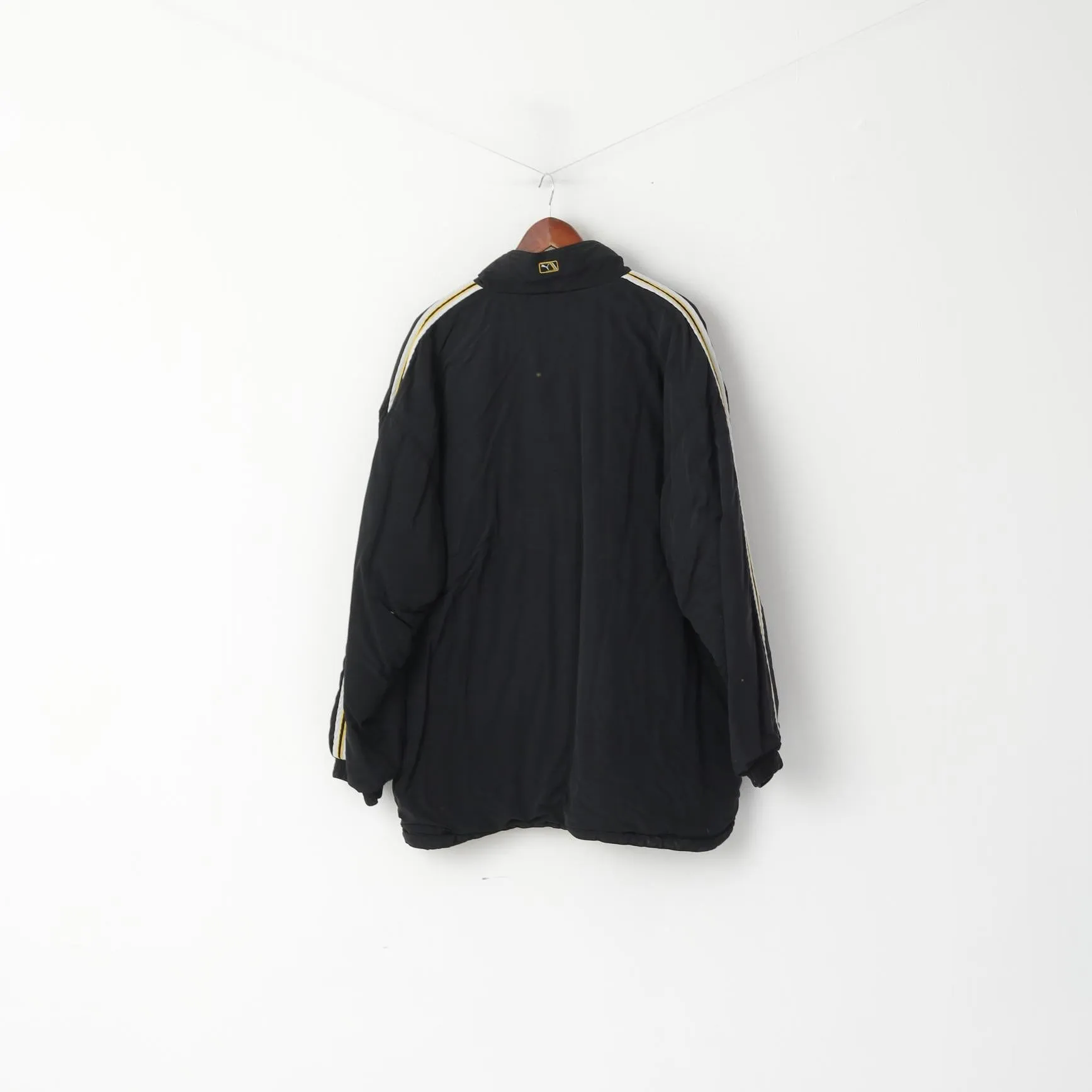 Puma Men XXL Jacket Black Nylon Waterproof Padded Full Zipper Casual Top