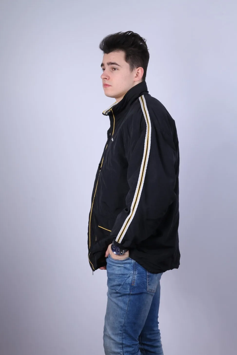 Puma Men XXL Jacket Black Nylon Waterproof Padded Full Zipper Casual Top