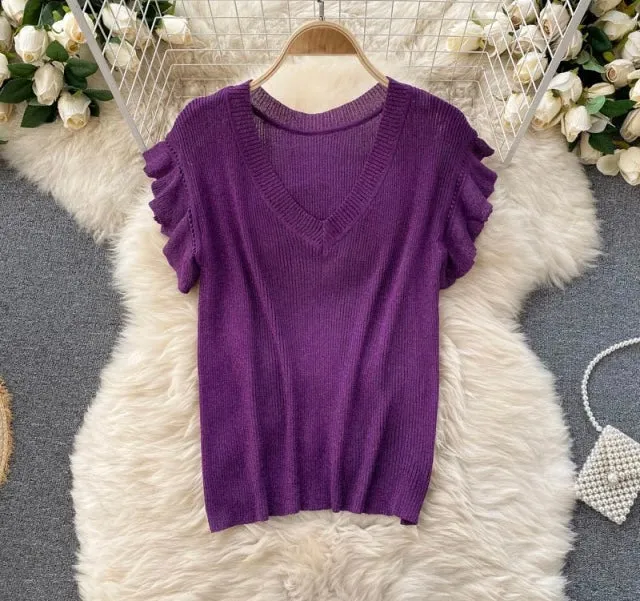 Purple High Waist Gauze Skirt Set Anna Kay Co