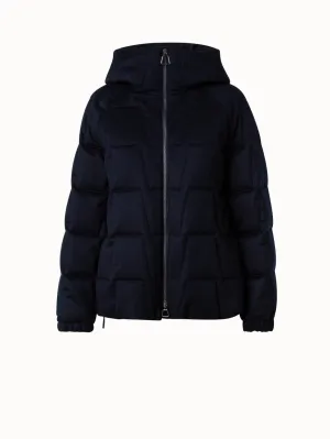 Quilted Trapezoid Cashmere Parka Akris
