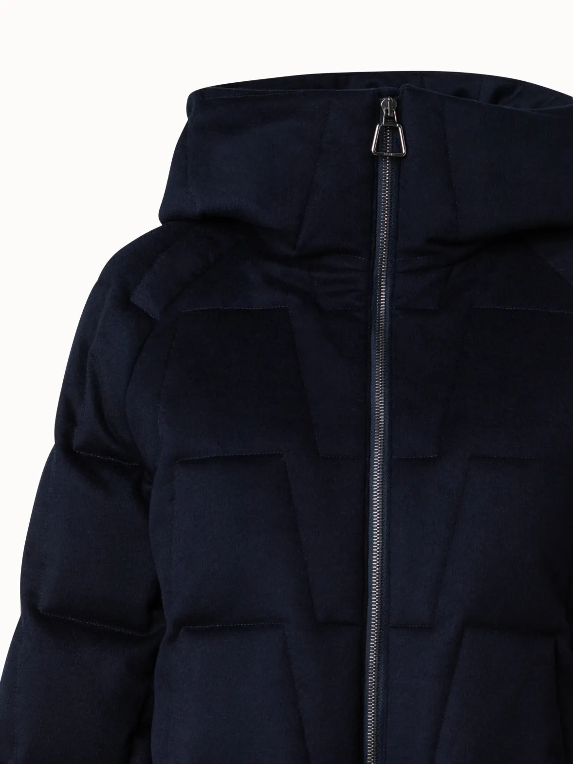 Quilted Trapezoid Cashmere Parka Akris