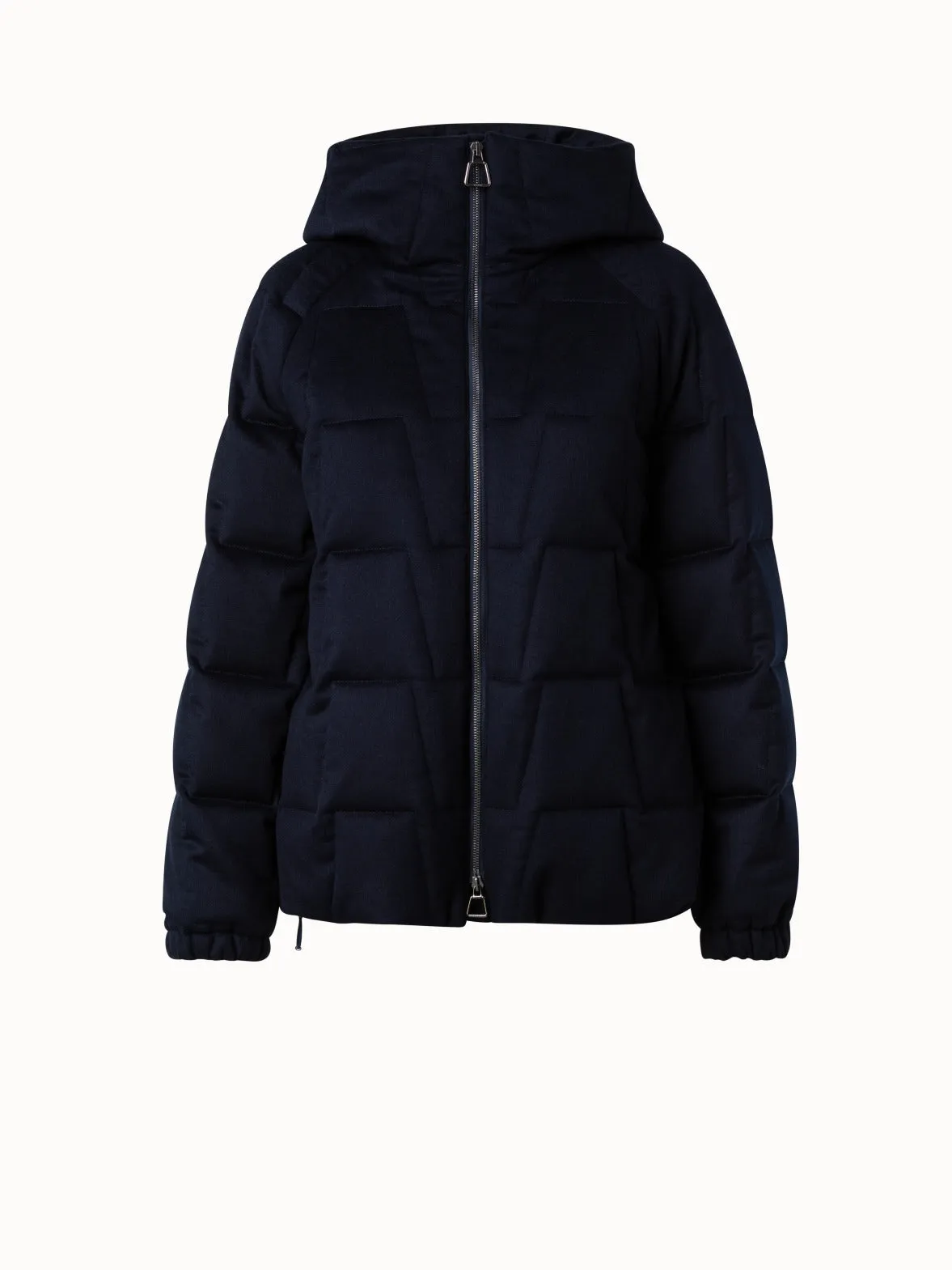 Quilted Trapezoid Cashmere Parka Akris