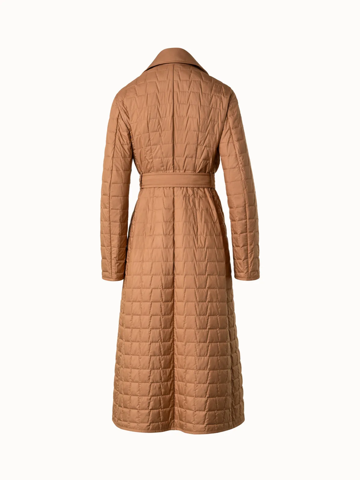 Quilted Trapezoid Long Coat Akris
