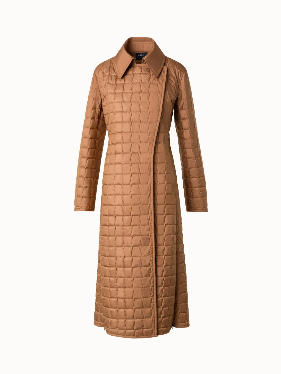 Quilted Trapezoid Long Coat Akris