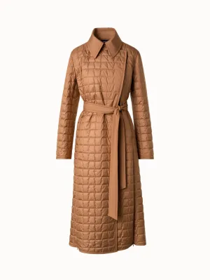 Quilted Trapezoid Long Coat Akris
