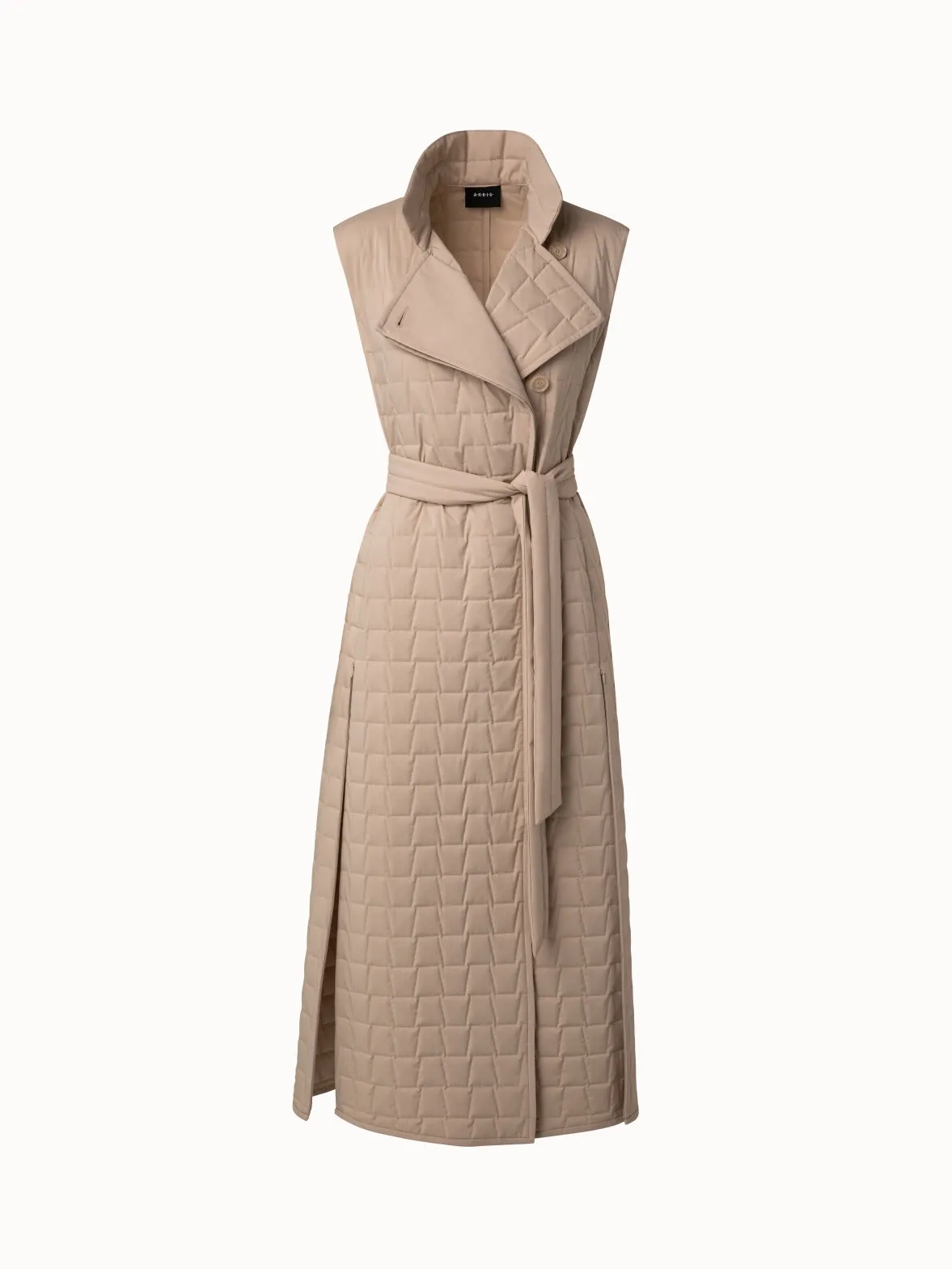 Quilted Trapezoid Long Gilet Akris