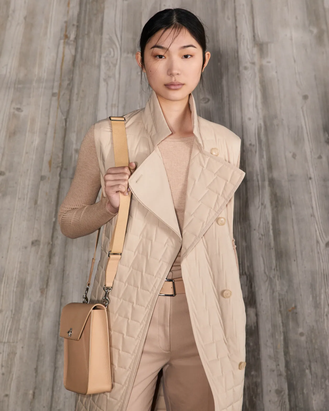 Quilted Trapezoid Long Gilet Akris