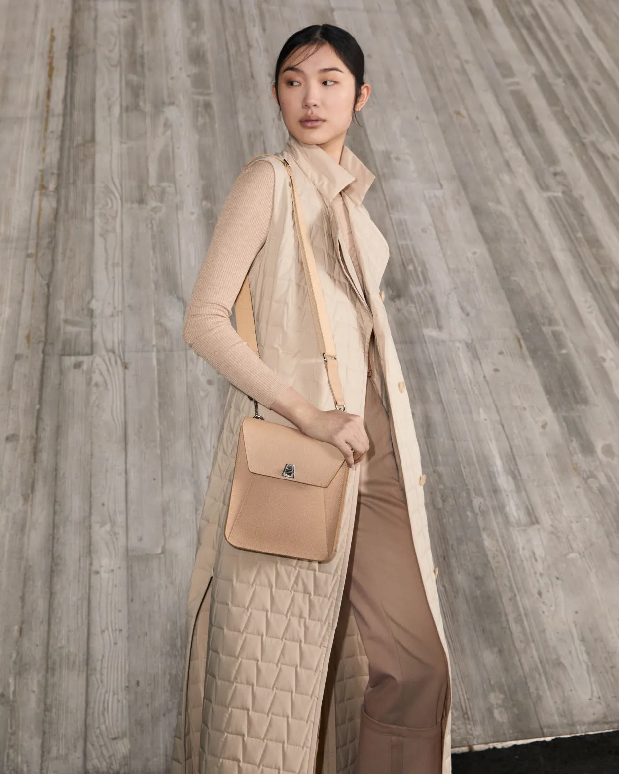 Quilted Trapezoid Long Gilet Akris